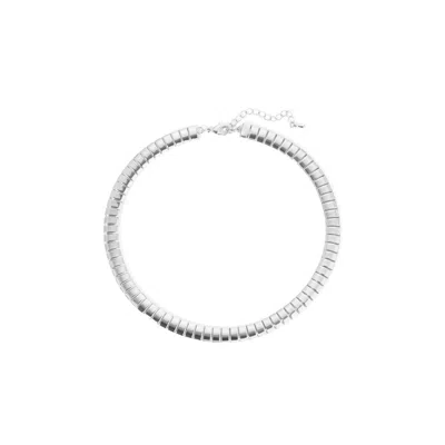 Naiia Women's Camila Herringbone Chain Necklace - Silver In White