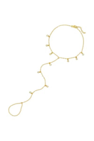 Naiia Women's Delphine Cz Gemstone Gold Foot Chain