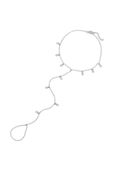Naiia Women's Delphine Cz Gemstone Silver Foot Chain