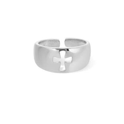 Naiia Women's Faith Ring - Silver In White