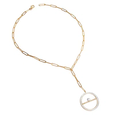 Naiia Women's Gold Cher Pearl And Diamond Necklace