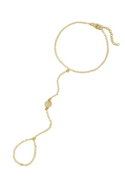Naiia Women's Gold Mia Cz Charm Hand Chain