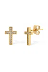 Naiia Women's Gold Mini Cross Studs In Gold
