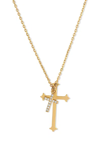 Naiia Women's Gold Theodora Cross Necklace