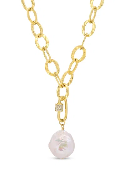 Naiia Women's Gold / White Gemma Gold Pearl Multiwear Necklace