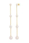 Naiia Women's Gold / White Monroe Pearl And Gold Drop Earrings In Gold