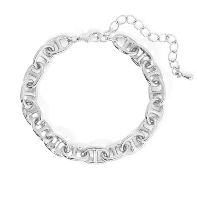 Naiia Women's Isla Anchor Chain Bracelet - Silver In White