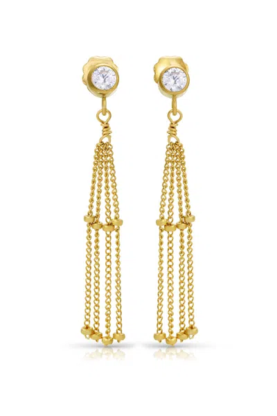 Naiia Women's Lauren Gold Cz Gemstone Drop Earrings