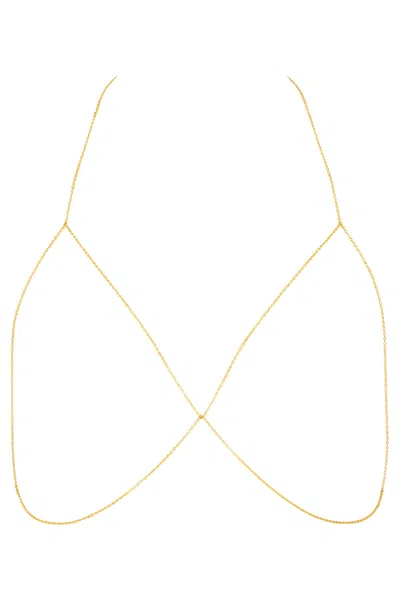 Naiia Women's Lavender Gold Bra Chain