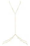 Naiia Women's Leigh Cz Gemstone & Gold Body Chain & Necklace In Gold