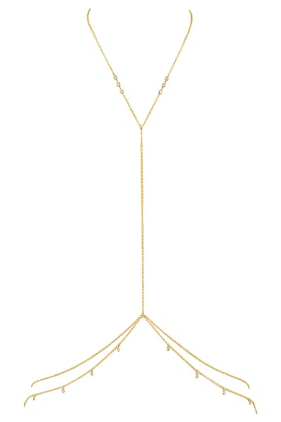 Naiia Women's Leigh Cz Gemstone And Gold Body Chain & Necklace