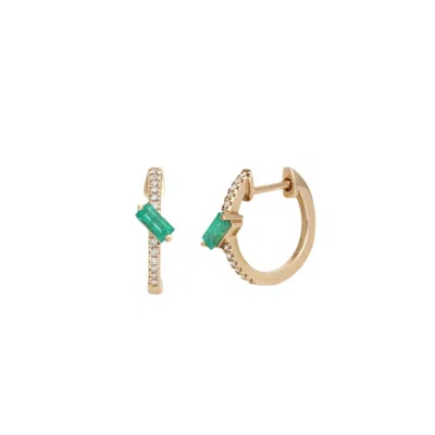 Naiia Women's Leo 14k Gold Diamond And Emerald Earrings