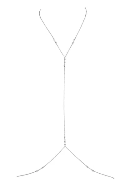 Naiia Women's Mallory Cz Gemstone Silver Body Chain