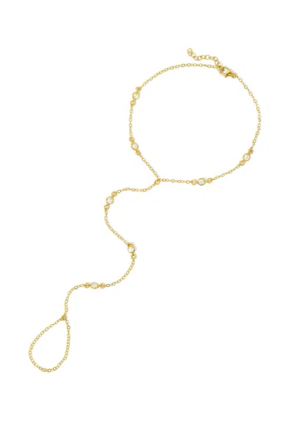 Naiia Women's Orchid Gold Cz Gemstone Foot Chain