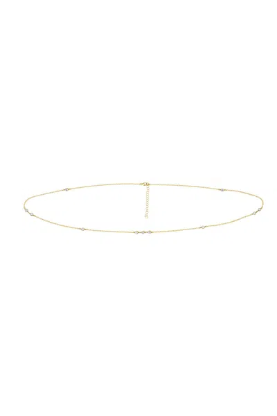 Naiia Women's Sabrina Cz Gemstone Gold  Multiwear Belly Chain And Necklace In Metallic
