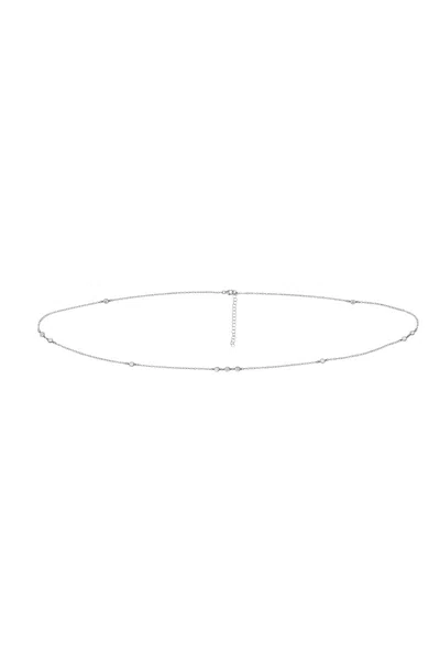 Naiia Women's Sabrina Cz Gemstone Silver Multiwear Belly Chain And Necklace