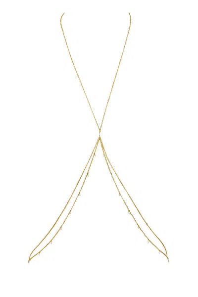 Naiia Women's Sasha Pearl & Gold Shaker Body Chain