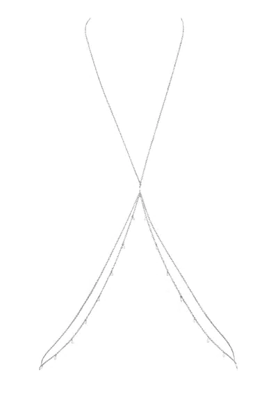 Naiia Women's Sasha Pearl And Silver Shaker Body Chain