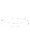 Naiia Women's Silver Dari Pearl & Cz Shaker Multiwear Belly Chain