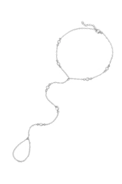 Naiia Women's Silver Orchid Foot Chain
