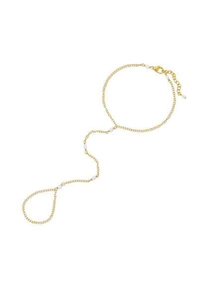 Naiia Women's Sophia Pearl Hand Chain - Gold