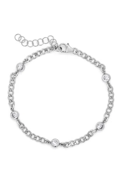 Naiia Women's Violet Cz Gemstone Silver Bracelet