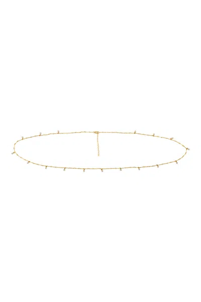 Naiia Women's Vivien Cz Gemstone Gold Multiwear Belly Chain & Necklace