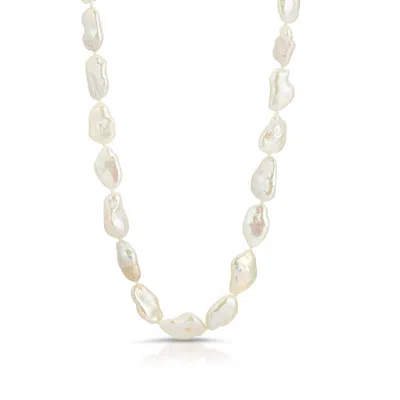 Naiia Women's White Isabella Baroque Pearl Necklace