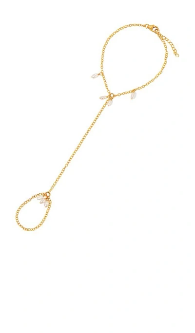 Naiia X Revolve Pearl Shaker Hand Chain In Orange