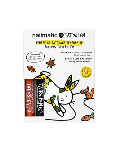 Nailmatic Bunny Tattoo Pen Set For Kids - 5-7 Years In White
