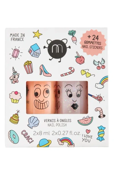 Nailmatic Nail Polish And Nail Sticker Set For Kids In Transparent