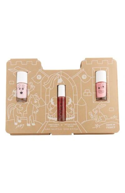 Nailmatic Kids'  Princess Castle Story Water-based Nail Polish & Lip Gloss Set In Multi
