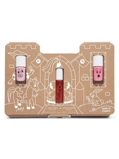 Nailmatic Kids' Princess Story 3-piece Nail Polish & Lip Gloss Set In Pink
