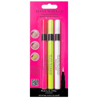 Nails Inc Neon Mani Marker Trio In White