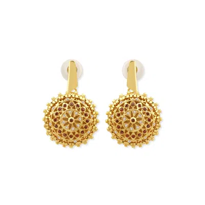 Najiba Women's Yellow Yantra Sacred Geometry Earrings