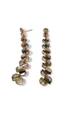 NAK ARMSTRONG 20K ROSE GOLD AND BI-COLOR TOURMALINE BRAIDED DROP EARRINGS