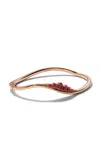 Nak Armstrong 20k Rose Gold And Ruby Twisted Ruched Cuff Bracelet In Red