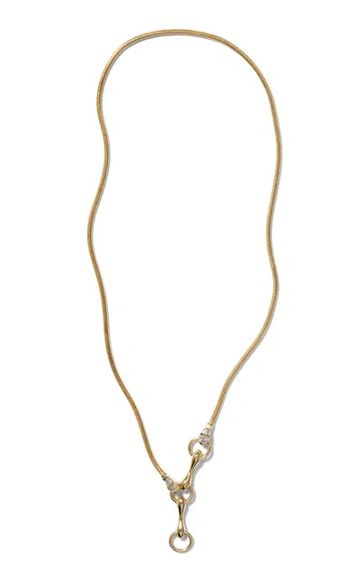 Nak Armstrong Baton And Snake 18k Yellow Gold Diamond Chain Necklace