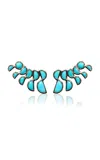 Nak Armstrong Lobster Sterling Silver Turquoise Earrings In Blue