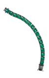 Nak Armstrong Nakard Large Tile Sterling Silver Green Onyx Tennis Bracelet