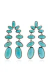 Nak Armstrong Nunchaku Sterling Silver Turquoise Earrings In Blue