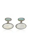 Nak Armstrong Orbit Sterling Silver Moonstone; Opal Earrings In White