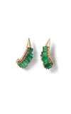 Nak Armstrong Ruched 20k Rose Gold Emerald Earrings In Green