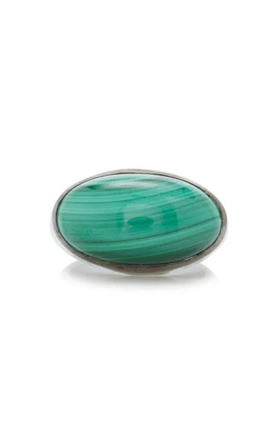 Nak Armstrong Single Elliptic Sterling Silver Malachitering In Green