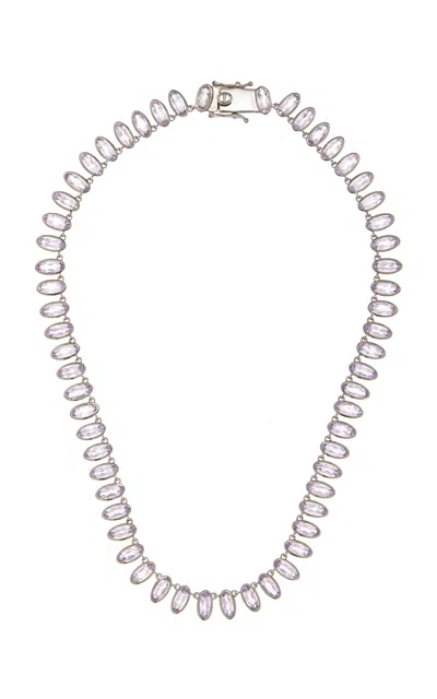 Nak Armstrong Small Elliptic Riviere Sterling Silver Rose Of France Necklace In Multi