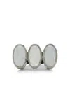 Nak Armstrong Triple Elliptic Sterling Silver Moonstone Ring In White