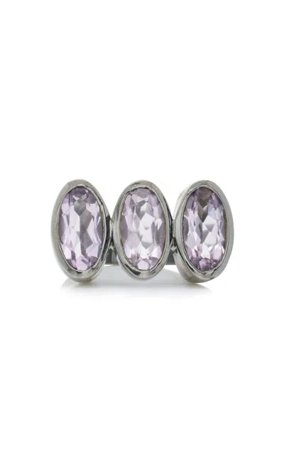 Nak Armstrong Triple Elliptic Sterling Silver Rose Of France Ring In Multi