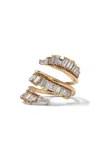 Nak Armstrong Triple Ruched Coil 20k Rose Gold Diamond Ring In Pink