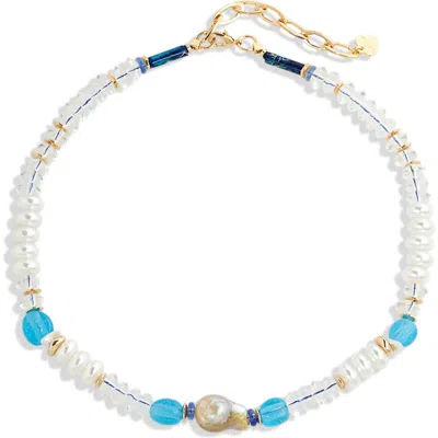 Nakamol Chicago Clear Mix Pearl Necklace In White