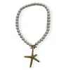 Nakamol Sea Star Necklace In White Pearl/gold